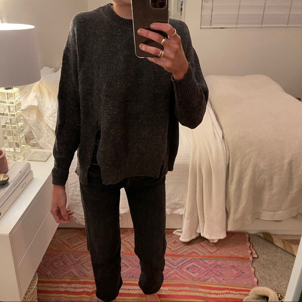 Grey Sweater w/ two slits